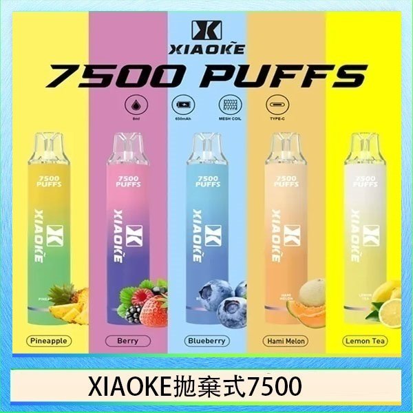 XIAOKE拋棄式7500 梟客XIAOKE一次性電子菸拋棄式7500口
